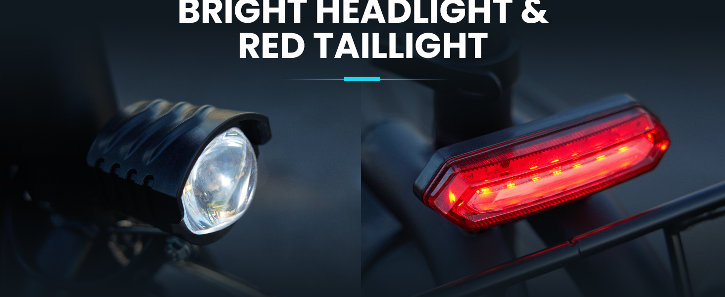 Bright Headlight & Red Taillight