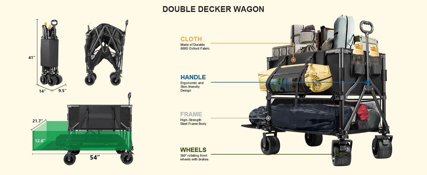 sports wagon collapsible wagon beach wagon with big wheels for sand utility wagon