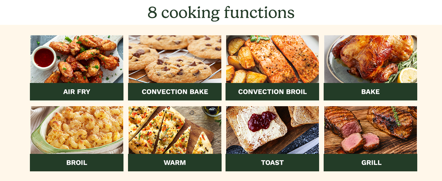 8 cooking functions