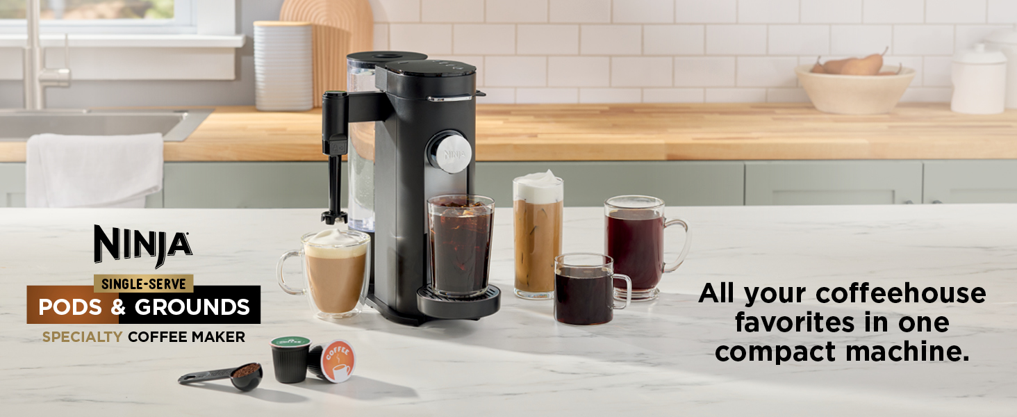 Ninja Single-Serve Specialty Coffee Maker. All your coffeehouse favorites in one compact machine.