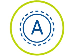 Circular image icon with green border and letter A in the center
