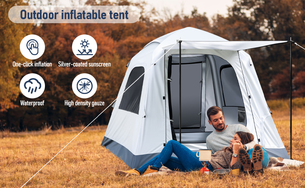 Easy Set up One Click to Auto Inflate Inflatable Camping Tent 1