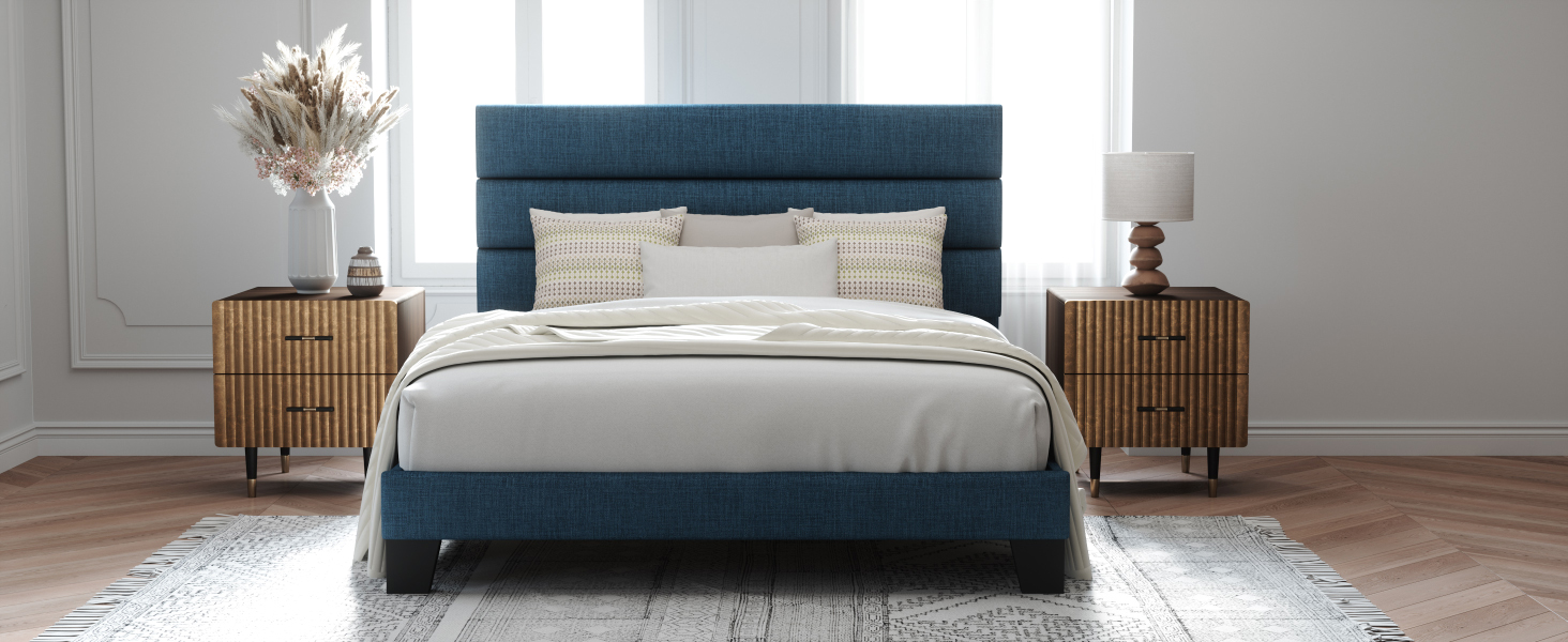 Blue bed frame