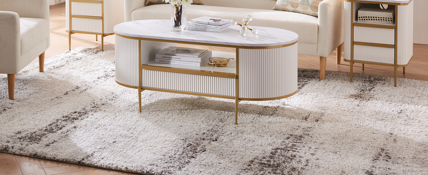 OKD Modern Chic Fluted Nightstand Luxury