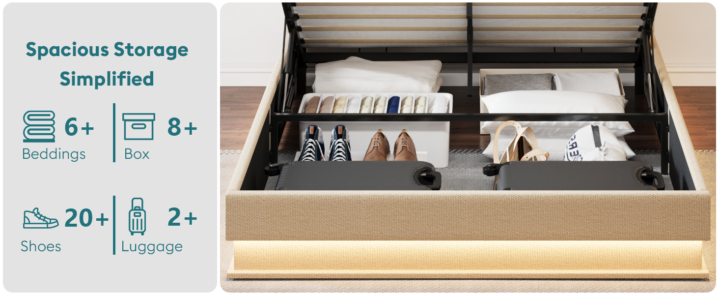 queen bed frame with storage