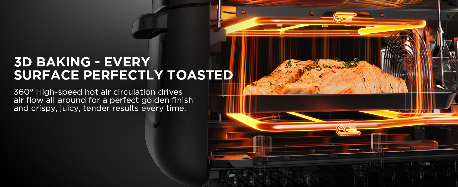 Midea 11 Quart 8-in-1 Dual Deck Air Fryer with 2 Independent Frying Baskets, Smart Sync Finish