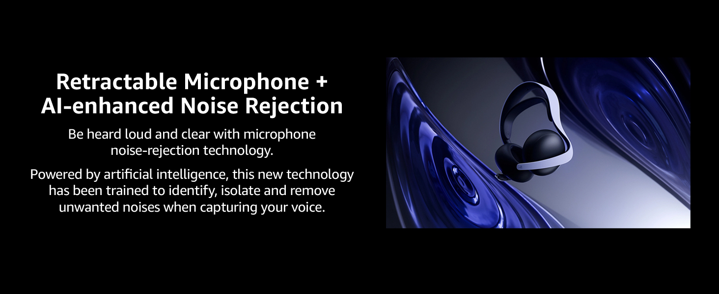 Retractable microphone and AI enhanced noise rejection