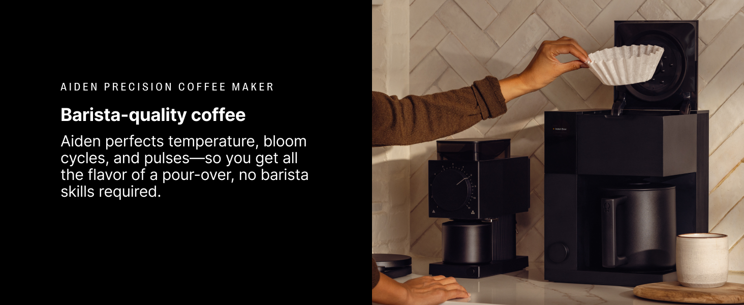 Barista quality coffee perfects temperature, bloom cycles, and pulses - get all the flavor