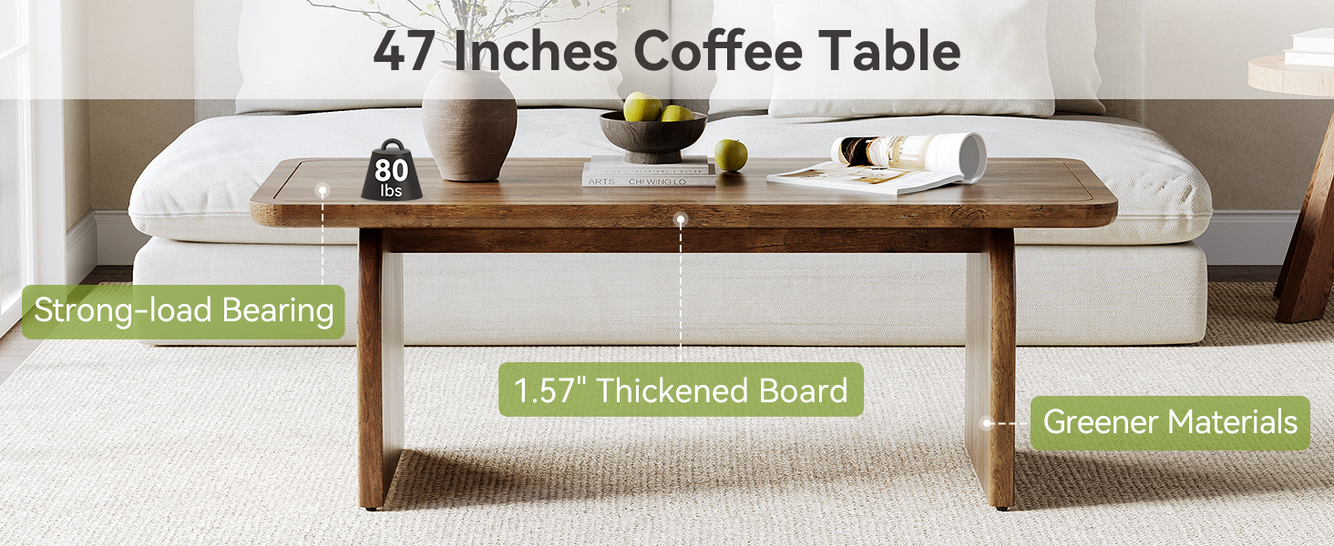 47 inches coffee table