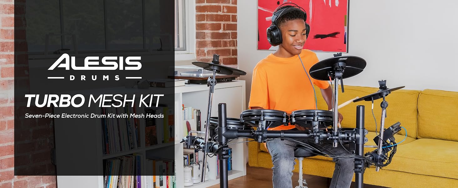 Turbo Mesh Kit Alesis Electronic Drum kit Free Melodics Exclusive Lessons Included