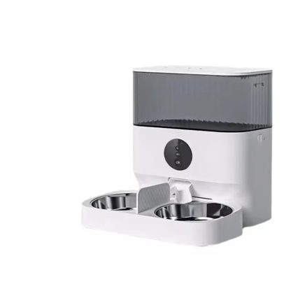 Automatic Pet Feeder with Camera and Double Stainless Steel Bowls Timed WiFi App Control for Two Cats or Dogs